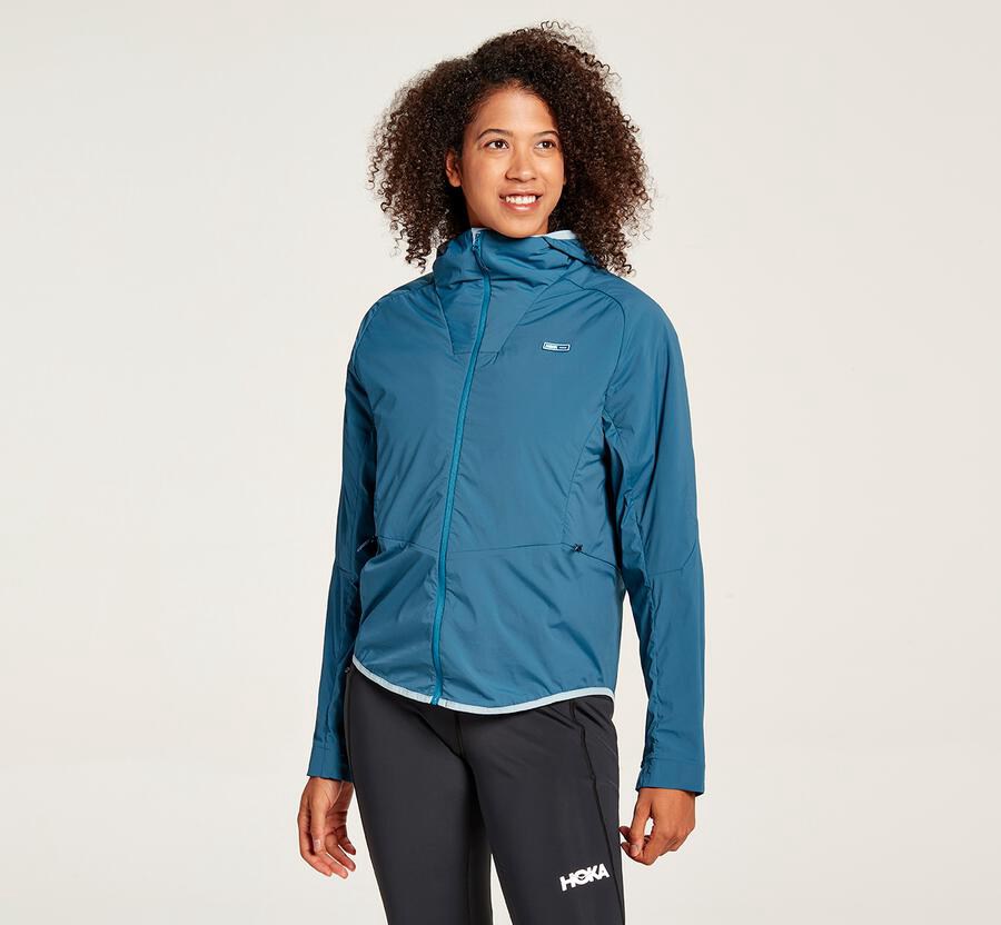 Veste Hoka One One Hybrid Run Femme - Bleu - SBZ-430578